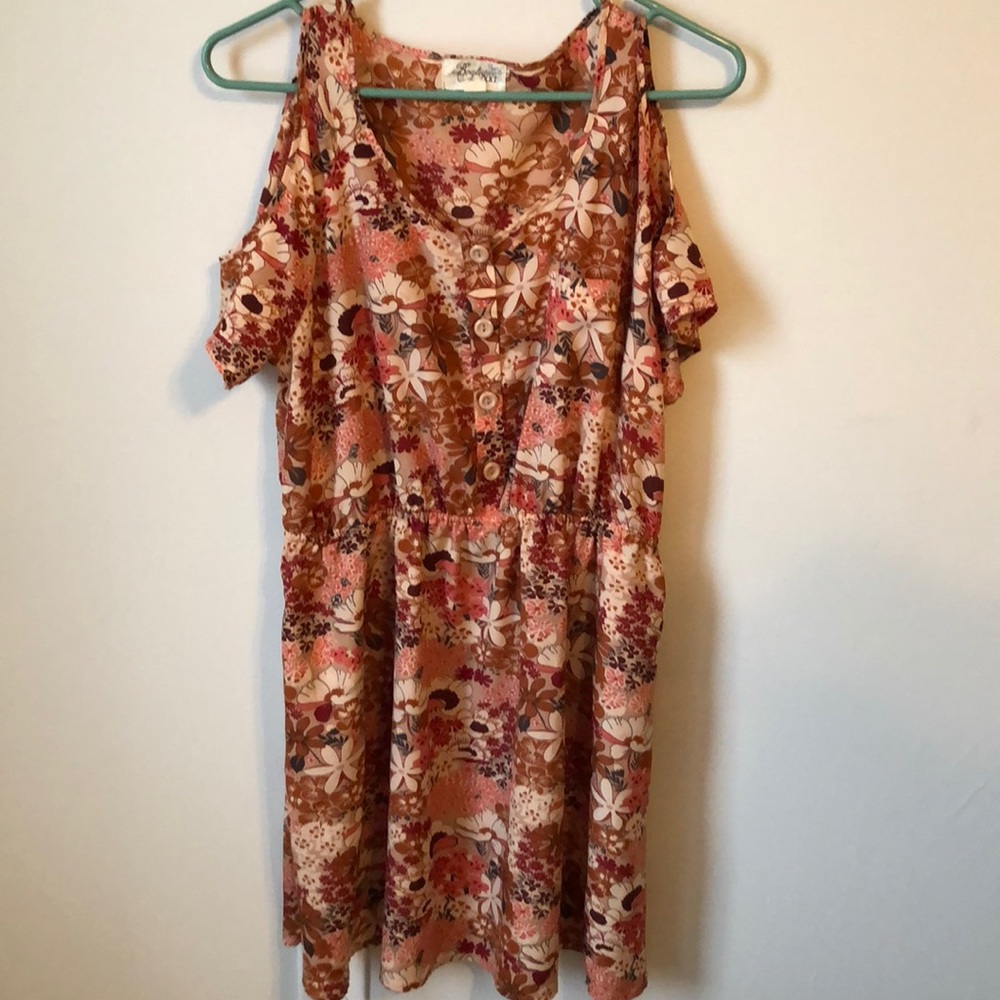 Flower print dress, worn only once!!!